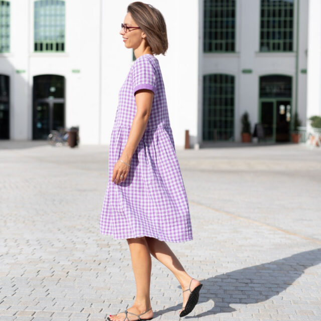 Sestrice Smart Dress 01, mušelínové pohodlné šaty, slow fashion, Lavender Blush – 12