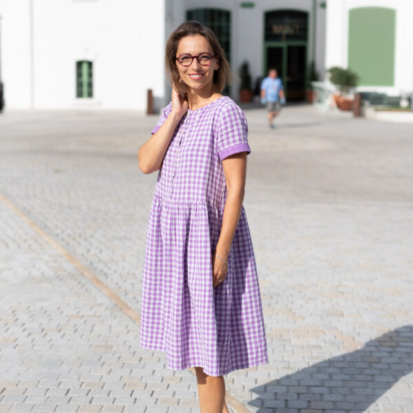 Smart Dress 01, mušelínové pohodlné šaty, slow fashion, Lavender Blush – 1