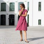 Smart Dress 05, zavinovacie šaty, slow fashion, Dusty Rose mušelín – 2