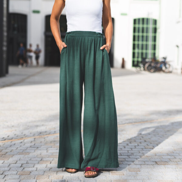 Smart Trousers 03 UNI – Sage, smart slow fashion, pohodlné nohavice, kvalitný materiál – 3