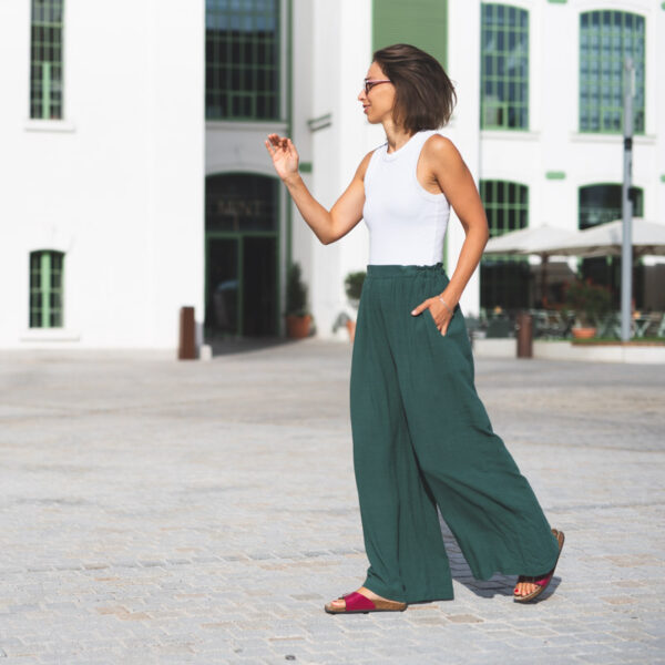 Smart Trousers 03 UNI – Sage, smart slow fashion, pohodlné nohavice, kvalitný materiál – 1