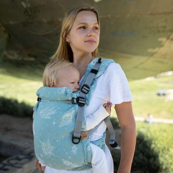 Linen Sestrice Carrier Cosmos Neptune, ergonomic carrier