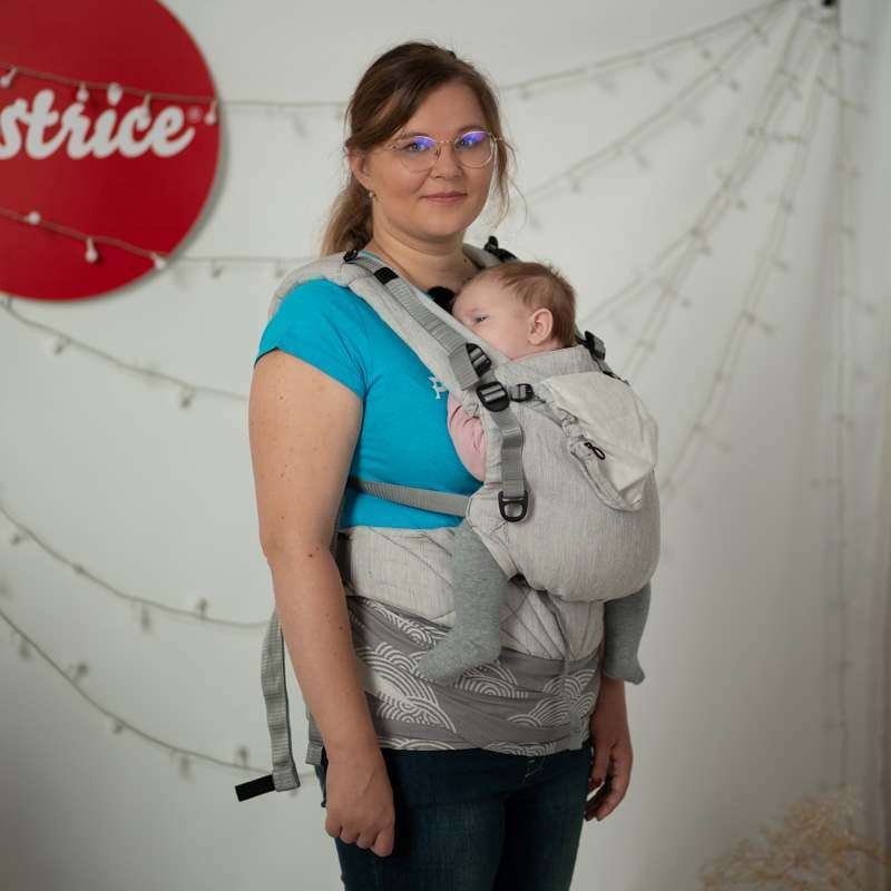 Fyziošatek Sestrice Clouds Grey, vazani bruška, belly wrapping